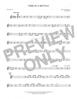 page one of Time In A Bottle (Tenor Sax Solo)