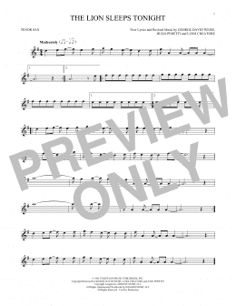 page one of The Lion Sleeps Tonight (Tenor Sax Solo)