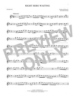 page one of Right Here Waiting (Tenor Sax Solo)