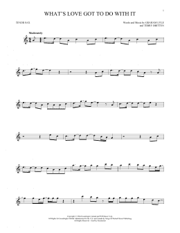 page one of What's Love Got To Do With It (Tenor Sax Solo)