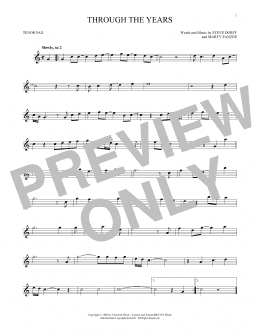 page one of Through The Years (Tenor Sax Solo)