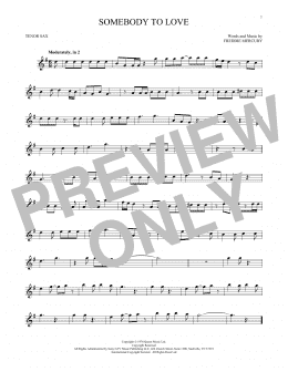 page one of Somebody To Love (Tenor Sax Solo)