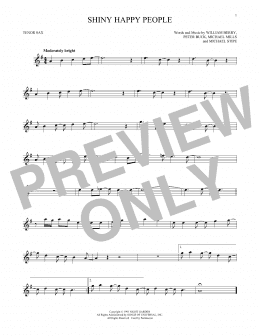 page one of Shiny Happy People (Tenor Sax Solo)