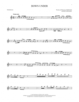 page one of Down Under (Tenor Sax Solo)