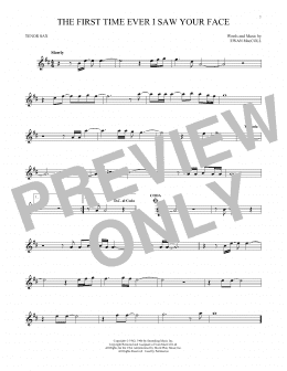 page one of The First Time Ever I Saw Your Face (Tenor Sax Solo)