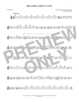 page one of Big Girls Don't Cry (Tenor Sax Solo)