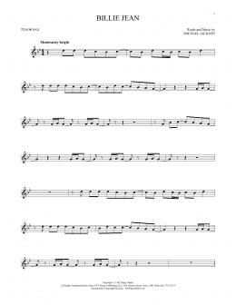 page one of Billie Jean (Tenor Sax Solo)