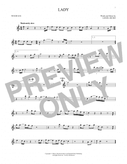 page one of Lady (Tenor Sax Solo)
