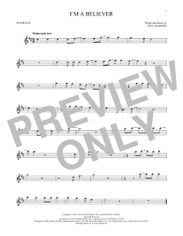 page one of I'm A Believer (Tenor Sax Solo)