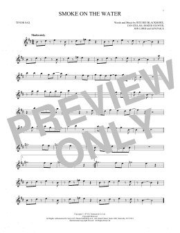 page one of Smoke On The Water (Tenor Sax Solo)