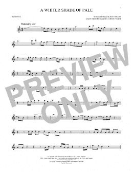 page one of A Whiter Shade Of Pale (Alto Sax Solo)