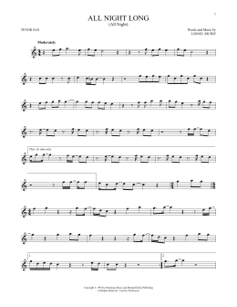 page one of All Night Long (All Night) (Tenor Sax Solo)