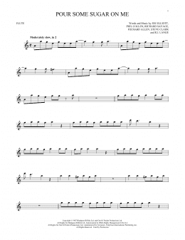 page one of Pour Some Sugar On Me (Flute Solo)