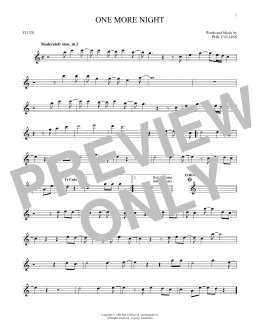 page one of One More Night (Flute Solo)