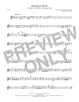 page one of Rocket Man (I Think It's Gonna Be A Long Long Time) (Flute Solo)