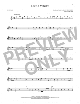 page one of Like A Virgin (Alto Sax Solo)