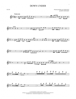 page one of Down Under (Flute Solo)