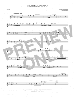 page one of Wichita Lineman (Flute Solo)