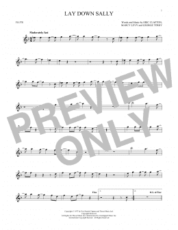 page one of Lay Down Sally (Flute Solo)