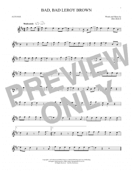 page one of Bad, Bad Leroy Brown (Alto Sax Solo)