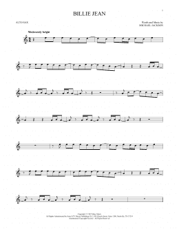 page one of Billie Jean (Alto Sax Solo)