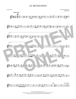 page one of At Seventeen (Alto Sax Solo)