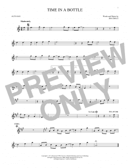 page one of Time In A Bottle (Alto Sax Solo)