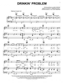 page one of Drinkin' Problem (Piano, Vocal & Guitar Chords (Right-Hand Melody))