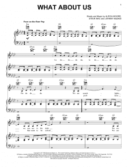 page one of What About Us (Piano, Vocal & Guitar Chords (Right-Hand Melody))