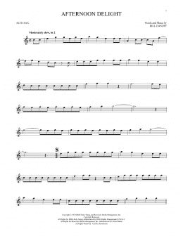 page one of Afternoon Delight (Alto Sax Solo)