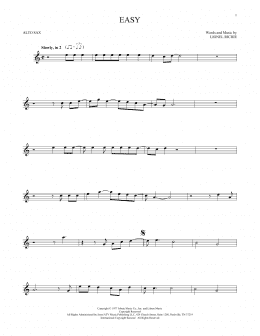 page one of Easy (Alto Sax Solo)