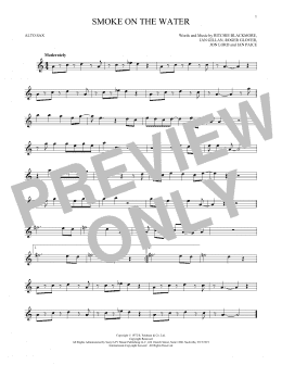 page one of Smoke On The Water (Alto Sax Solo)