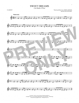page one of Sweet Dreams (Are Made Of This) (Clarinet Solo)