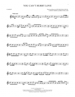 page one of You Can't Hurry Love (Clarinet Solo)