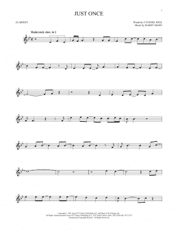 page one of Just Once (Clarinet Solo)