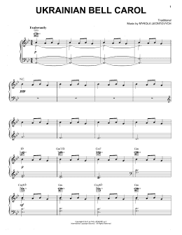 page one of Ukrainian Bell Carol (Piano, Vocal & Guitar Chords (Right-Hand Melody))