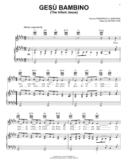 page one of Gesu Bambino (The Infant Jesus) (Piano, Vocal & Guitar Chords (Right-Hand Melody))