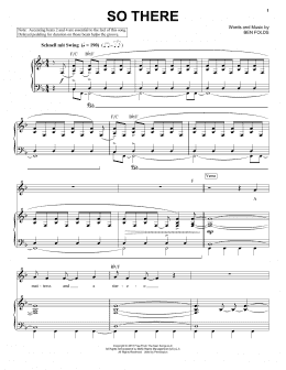 page one of So There (Piano & Vocal)