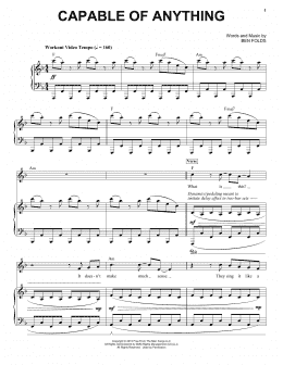page one of Capable Of Anything (Piano & Vocal)