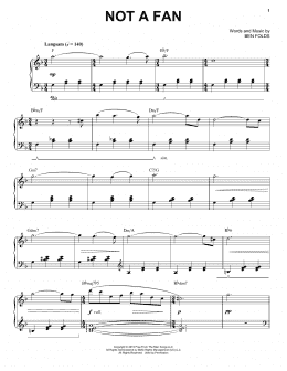 page one of Not A Fan (Piano & Vocal)