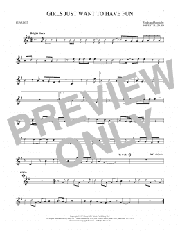 page one of Girls Just Want To Have Fun (Clarinet Solo)