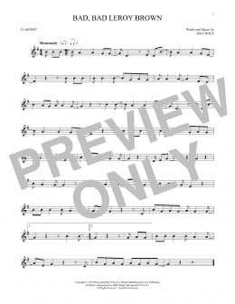page one of Bad, Bad Leroy Brown (Clarinet Solo)