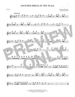 page one of Another Brick In The Wall (Flute Solo)