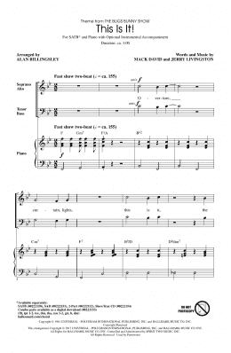 page one of This Is It (arr. Alan Billingsley) (SATB Choir)