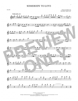 page one of Somebody To Love (Flute Solo)