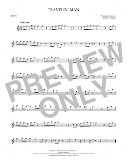 page one of Travelin' Man (Flute Solo)