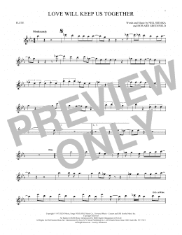 page one of Love Will Keep Us Together (Flute Solo)