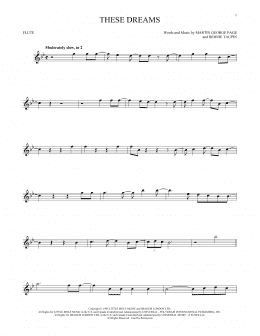 page one of These Dreams (Flute Solo)