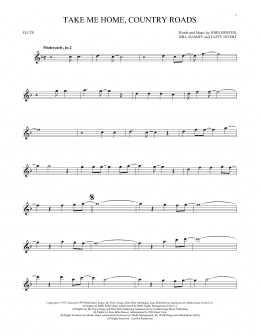page one of Take Me Home, Country Roads (Flute Solo)