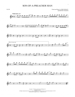 page one of Son-Of-A-Preacher Man (Flute Solo)